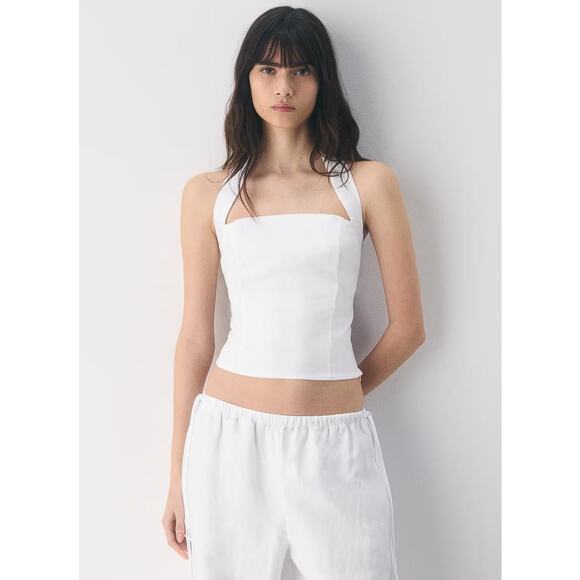 Aritzia Tops - ARITZIA Women's Wilfred Whisper Linen Halter Top Size S In White